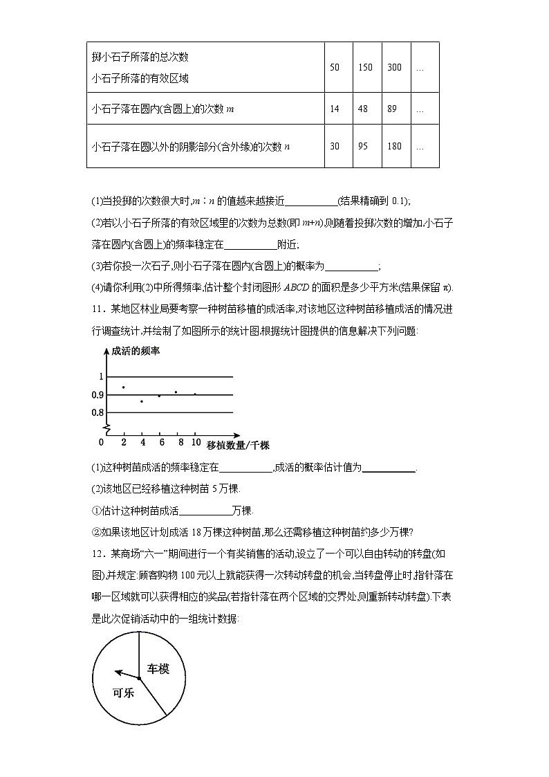 北师大版七年级数学下册6.2.2用频率估计概率练习第3页