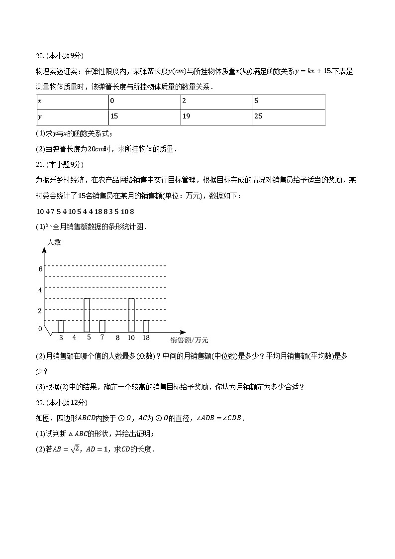 2024年湖南省株洲市茶陵县中考数学一模试卷（含解析）03