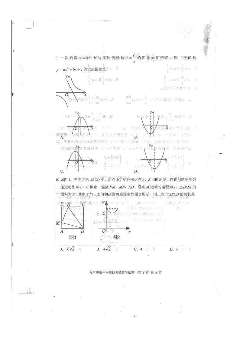 2024年山东省泰安市新泰市中考一模数学试题第3页