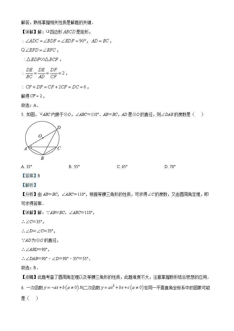 精品解析：2024年江西省南昌市部分学校中考一模数学试题（解析版）第3页