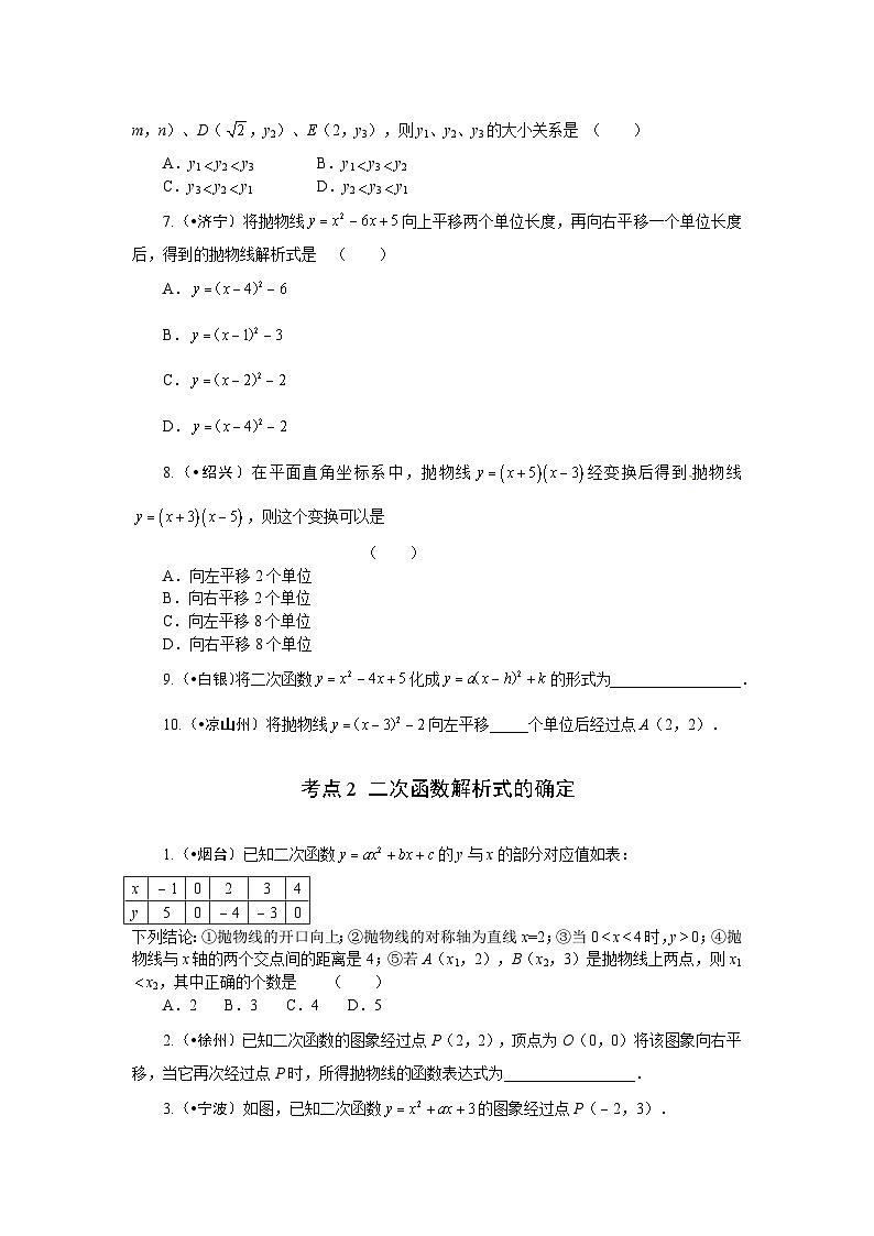 2023年初中数学中考专项分类强化训练（含答案）：08 二次函数（通用版）第2页