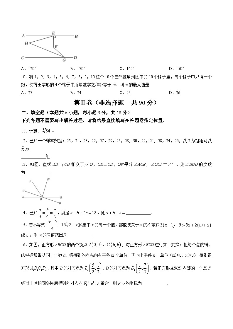 湖北省武汉市武昌区2022-2023学年七年级下学期期末考试数学试卷(含答案)第2页