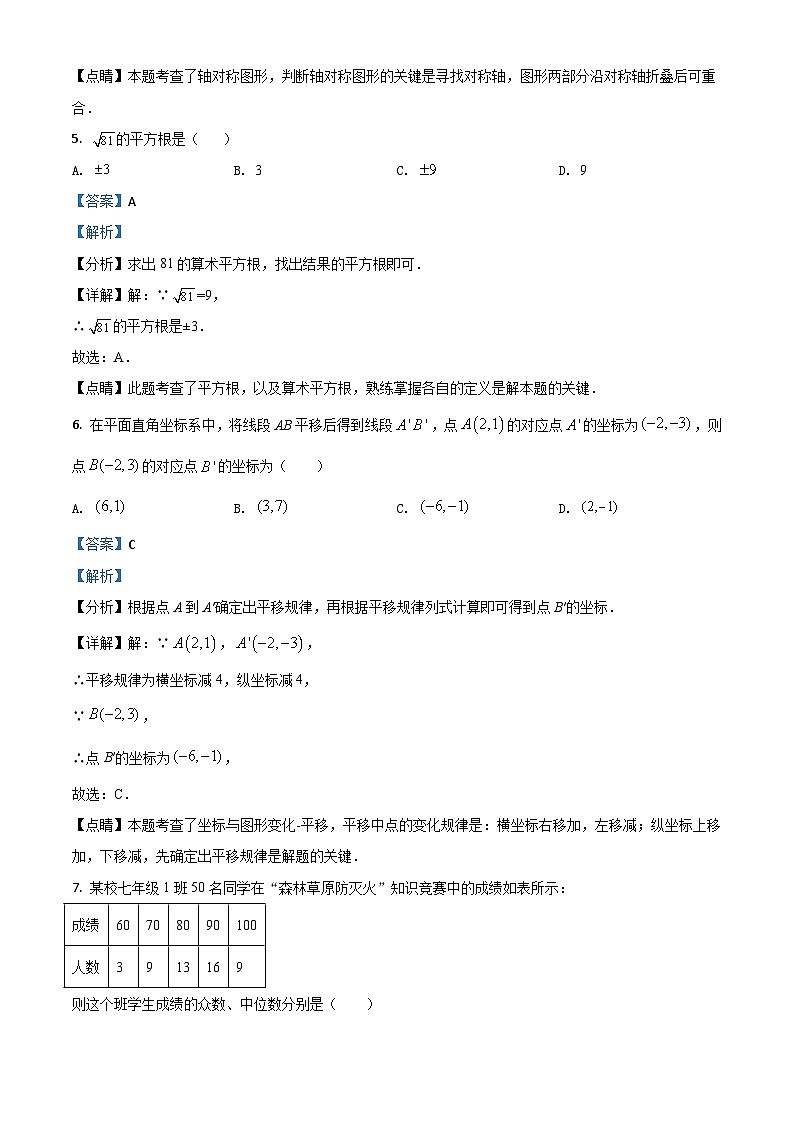 四川省凉山州2021年中考数学试题（含解析）第3页