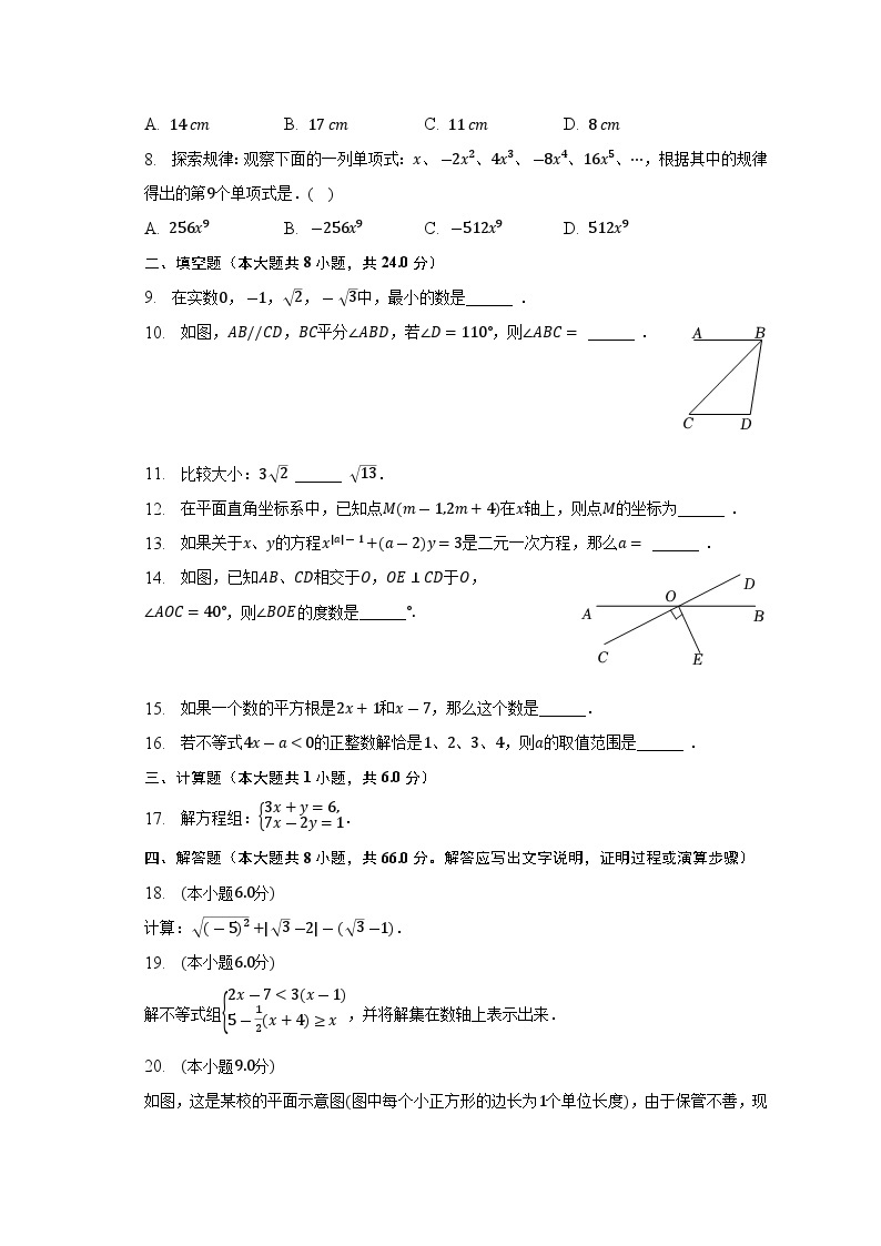 青海省海东市2022-2023学年七年级下学期期末考试数学试卷(含解析)02