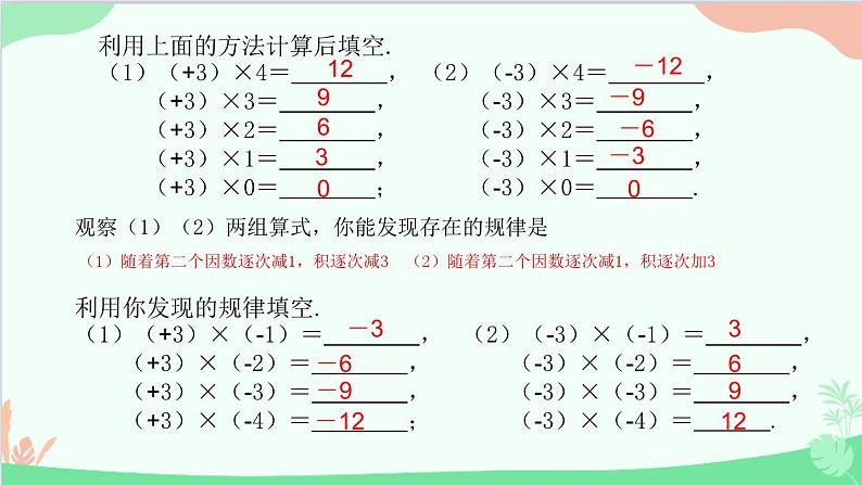 北师大版数学七年级上册 2.7 有理数的乘法-第1课时 有理数的乘法法则课件06