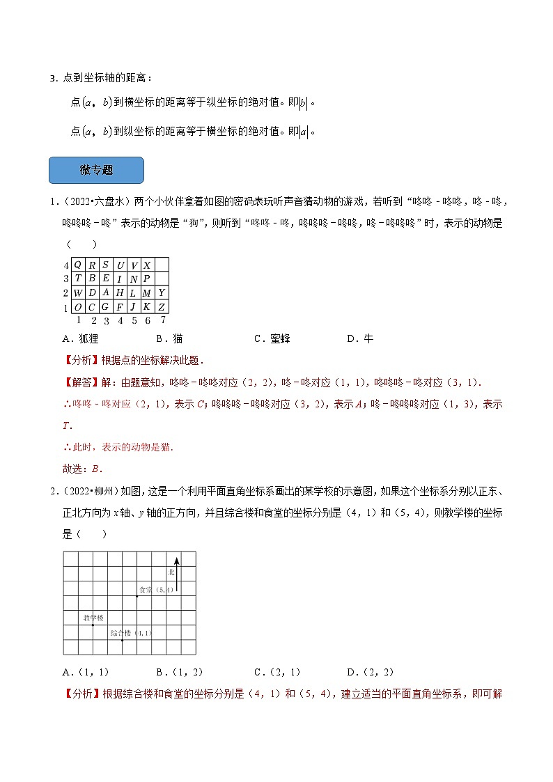 最新中考数学必考考点总结+题型专训  专题12 平面直角坐标系篇 （全国通用）02