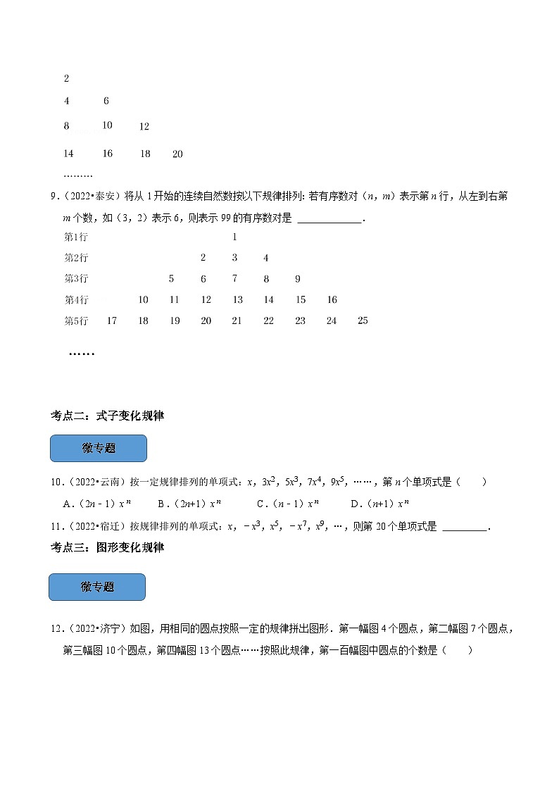 最新中考数学必考考点总结+题型专训  专题34 规律题篇 （全国通用）03