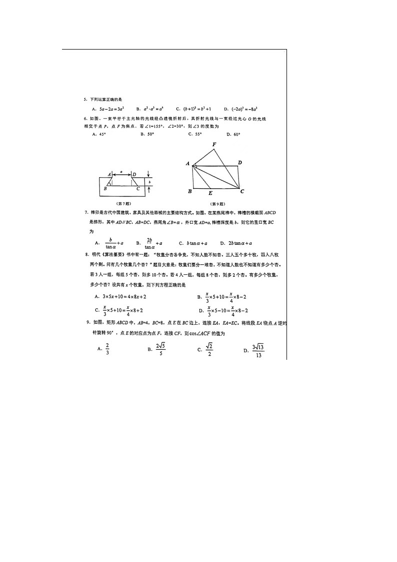 +广东省深圳市南山区育才教育集团2023-2024学年九年级下学期一模数学试题第2页