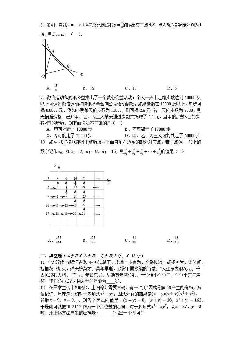 湖南省长沙市2024年初中学业水平考试冲刺试卷（二）数学第2页