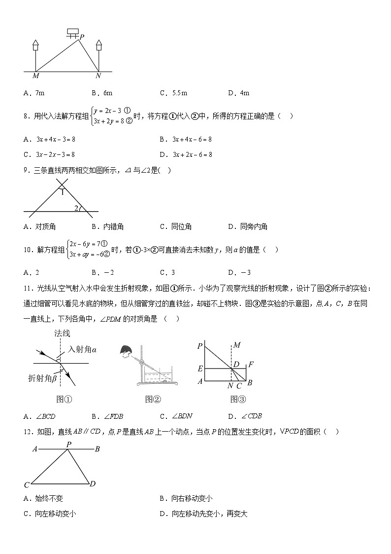 河北省邢台市2023-2024学年七年级下学期月考数学试题（含解析）02