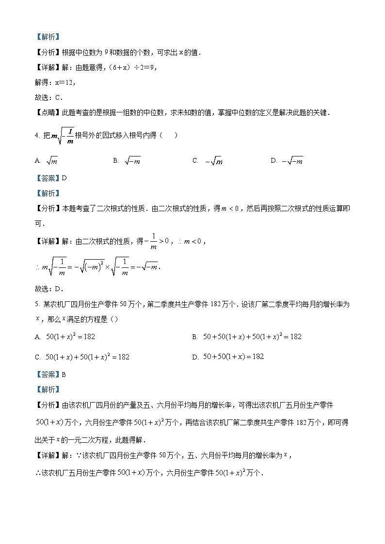 浙江省金华市义乌市绣湖中学2023-2024学年八年级下学期3月学情调研数学试题（原卷版+解析版）02