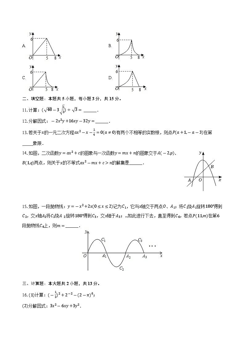 2024年山东省济宁市邹城市第八中学九年级中考数学一模试卷第3页