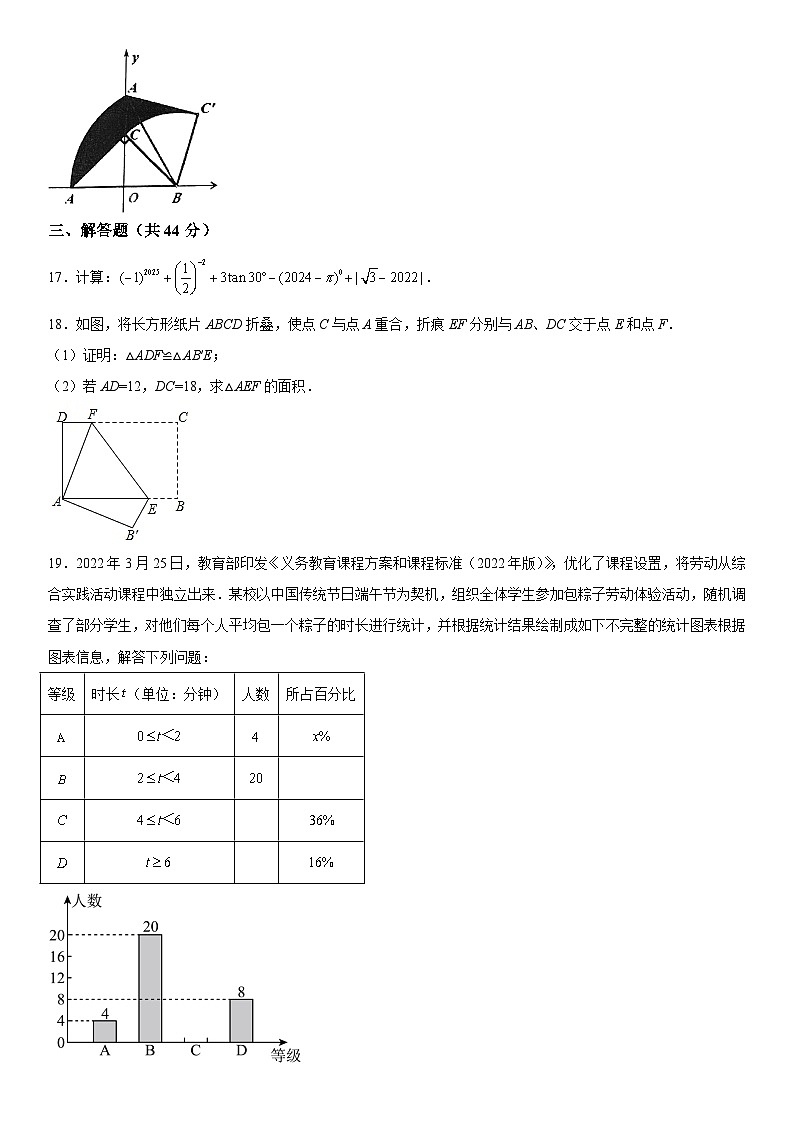 2024年四川省内江市东兴区部分学校九年级一模考试数学模拟试题（含解析）03