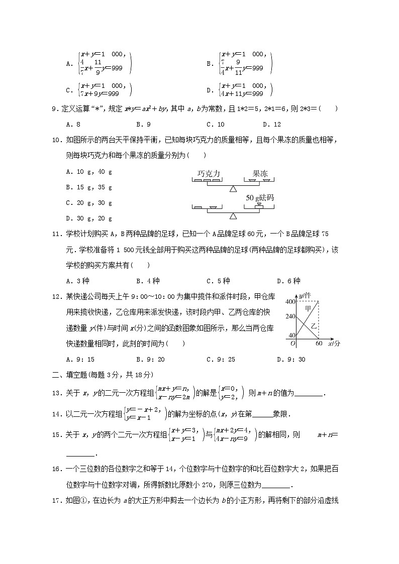 2024七年级数学下册第7章二元一次方程组综合素质评价试卷（附解析鲁教版五四制）第2页