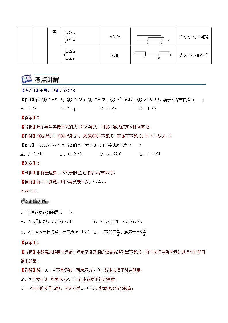 中考数学一轮考点复习精讲精练专题07 一元一次不等式（组）【考点精讲】（解析版）第2页