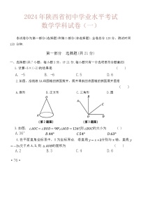 2024年陕西省初中学业水平考试数学学科（一）