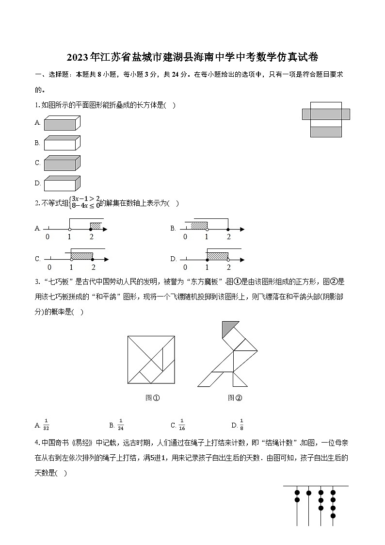 2023年江苏省盐城市建湖县海南中学中考数学仿真试卷（含解析）01