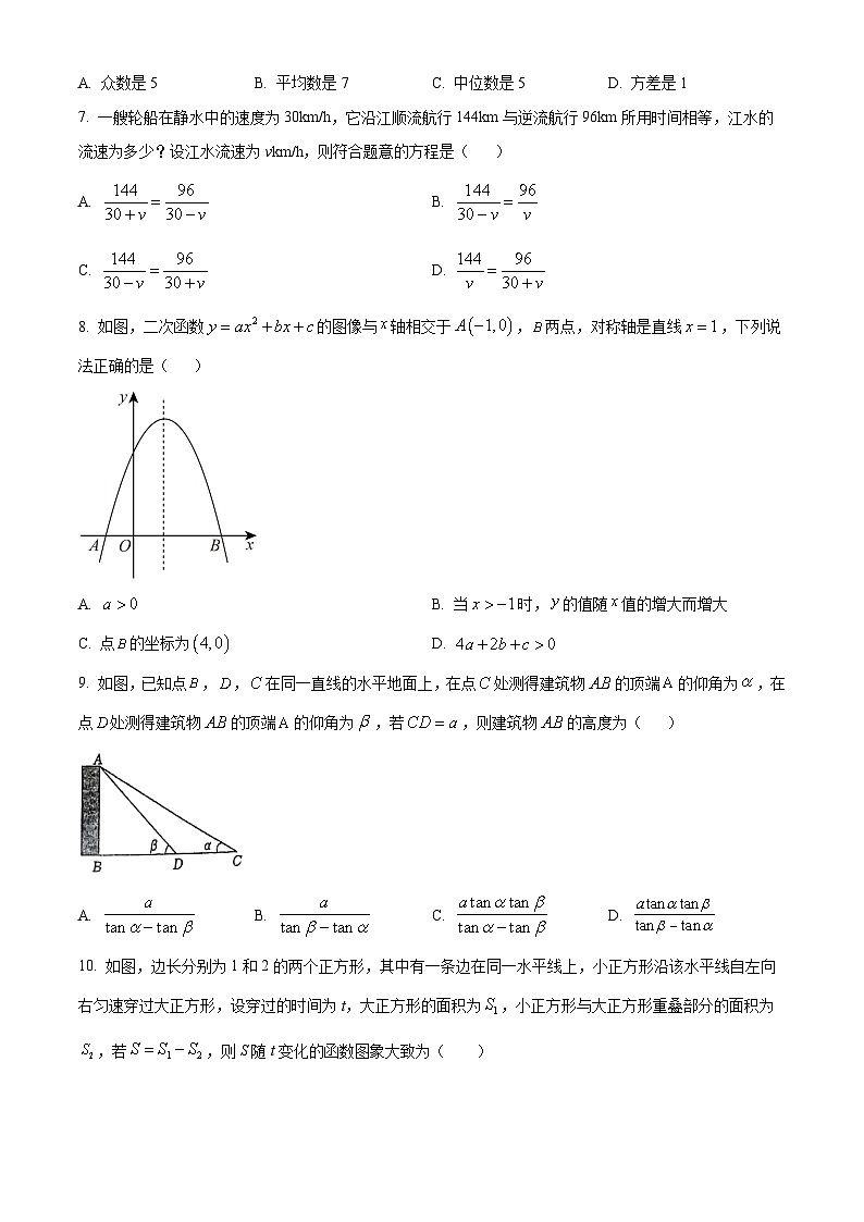 2024年广东省深圳市光明外国语学校中考一模数学试题（原卷版）第2页