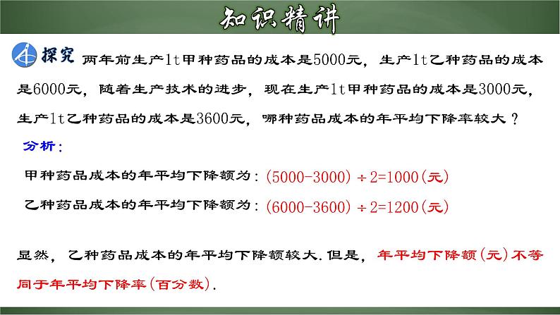 人教版九年级数学上册同步精品课堂 21.3.2 实际问题与一元二次方程（二）平均变化率问题（课件）04