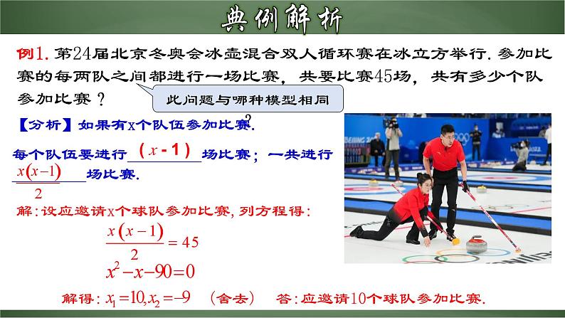 人教版九年级数学上册同步精品课堂 21.3.3 实际问题与一元二次方程（三）握手类型问题（课件）08