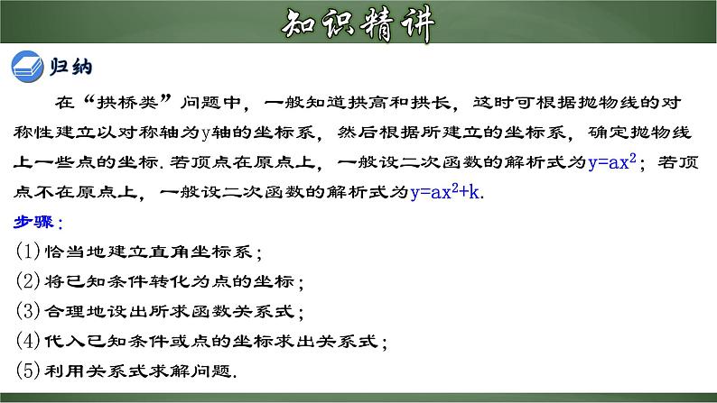 人教版九年级数学上册同步精品课堂 22.3.3 实际问题与二次函数（三）-拱桥问题中的抛物线（课件）07