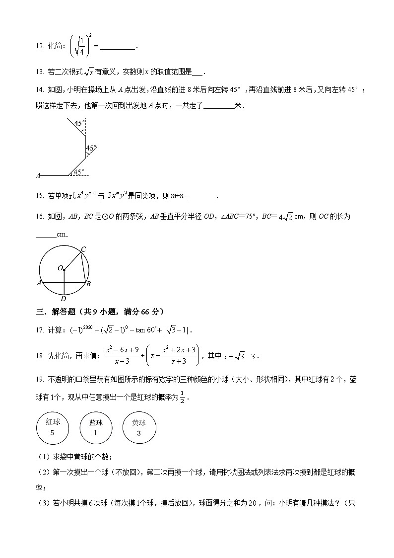 2024年广东省湛江市霞山区乐群学校中考一模数学试题（原卷版+解析版）03