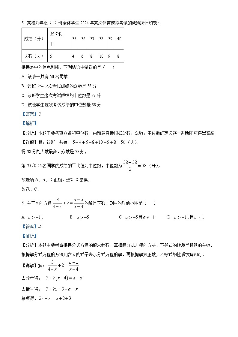 2024年江苏省宿迁市宿豫区九年级中考一模数学模拟试题（原卷版+解析版）03