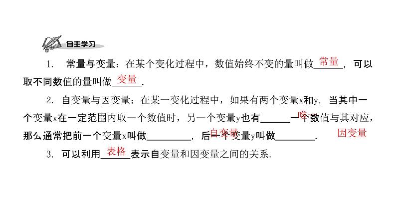 3.1 用表格表示的变量间关系 北师大版七年级数学下册课件第2页