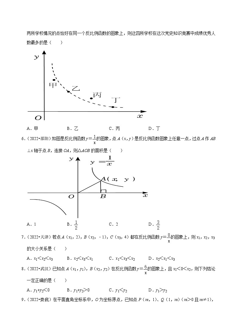 2022年中考数学真题分类专练专题11反比例函数（原卷版）第2页