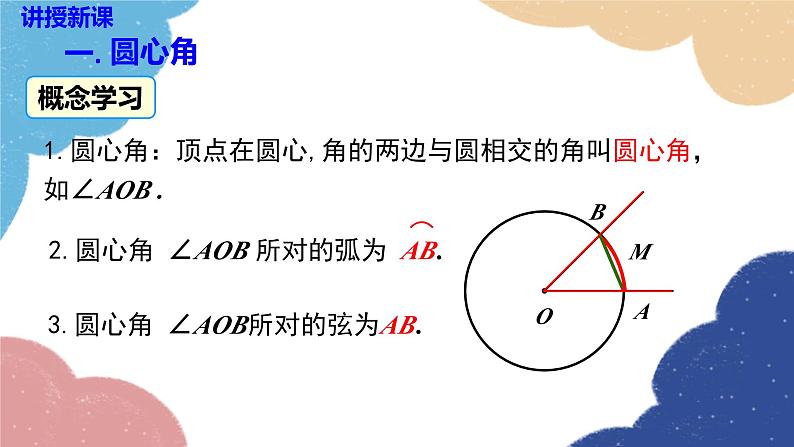 湘教版数学九年级下册 2.2.1 圆心角课件第4页