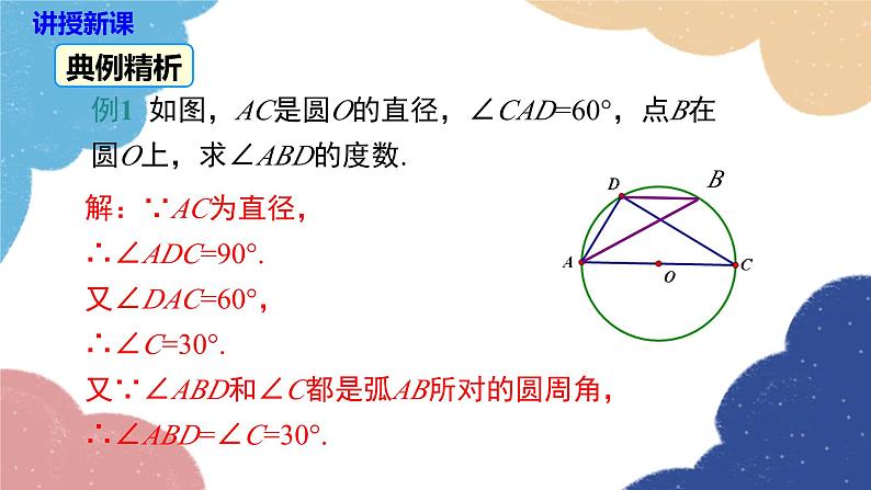 湘教版数学九年级下册 2.2.2 第2课时 圆周角定理的推论2与圆内接四边形课件第6页