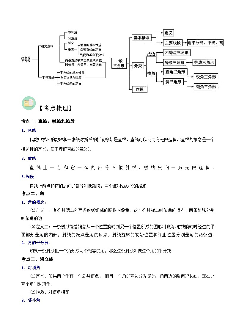 中考数学二轮复习冲刺第09讲几何初步及三角形（知识精讲+真题练+模拟练+自招练）（解析版）第2页