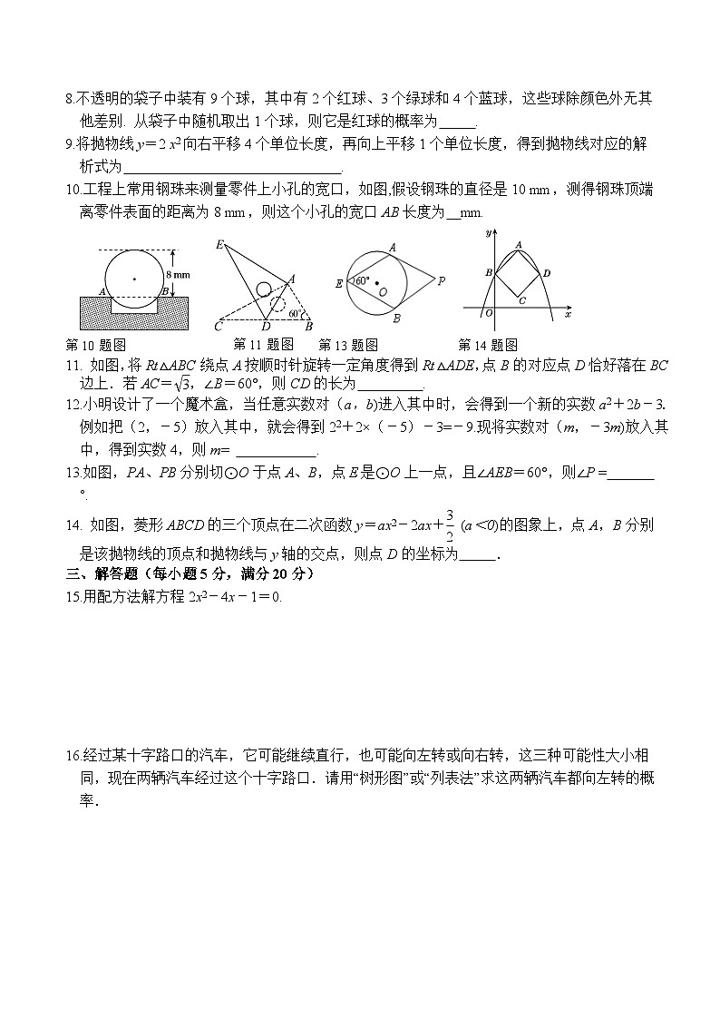 吉林省白城市通榆县2023届九年级下学期开学考试数学试卷(含答案)第2页