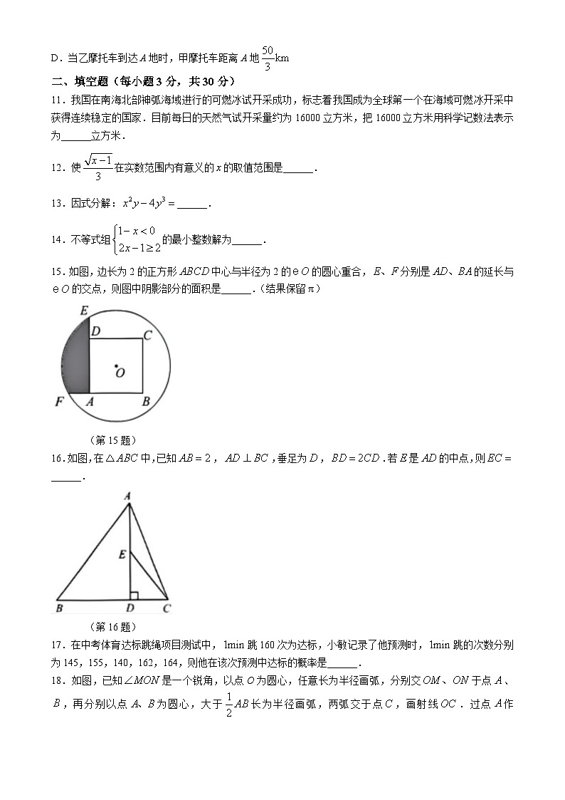 2024年黑龙江省哈尔滨市哈尔滨市虹桥初级中学校中考一模数学试题(无答案)03
