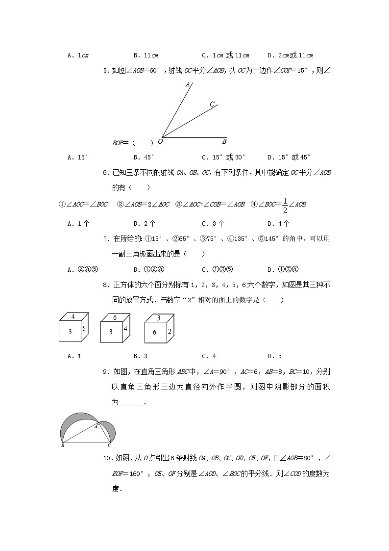 专题训练16：图形初步认识 中考数学一轮复习知识点课标要求第3页