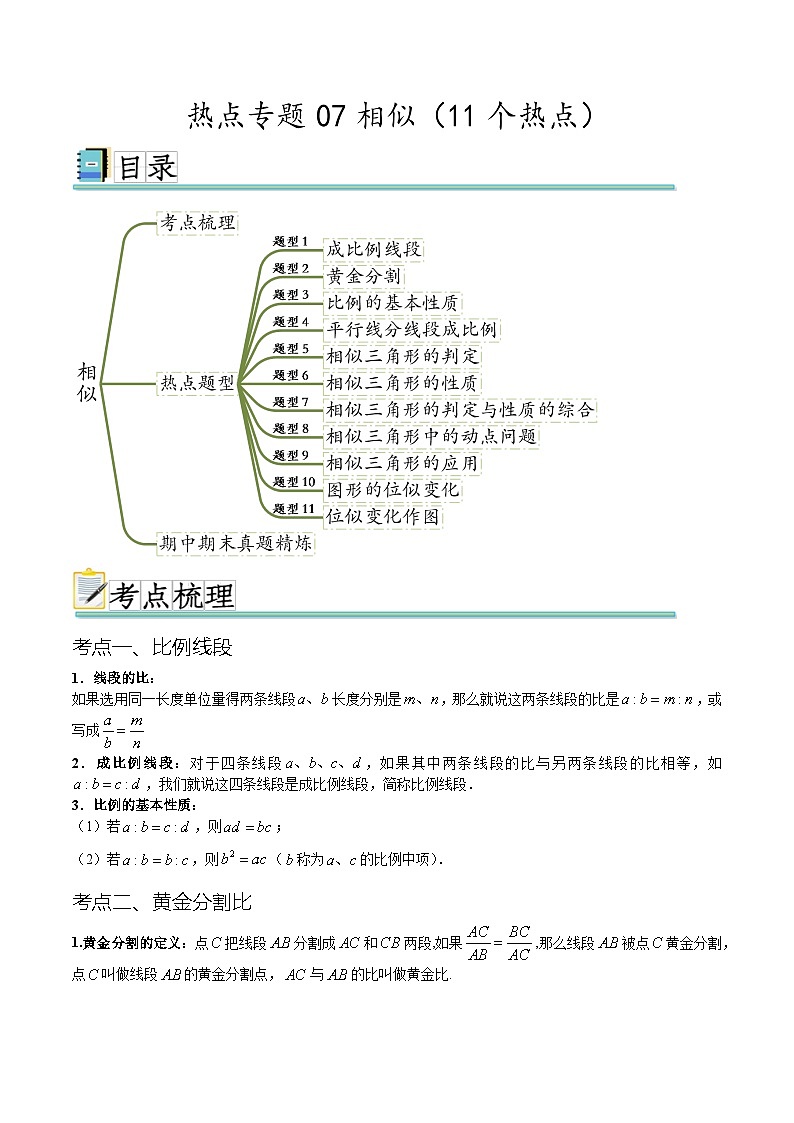 热点专题07相似（11个热点）（解析版）第1页