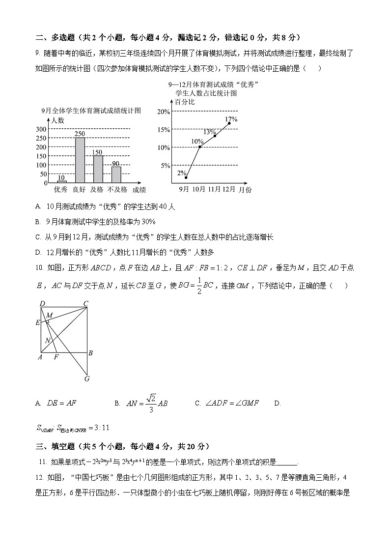 2024年湖南省衡阳市衡南县中考模拟数学试题（原卷版）第3页