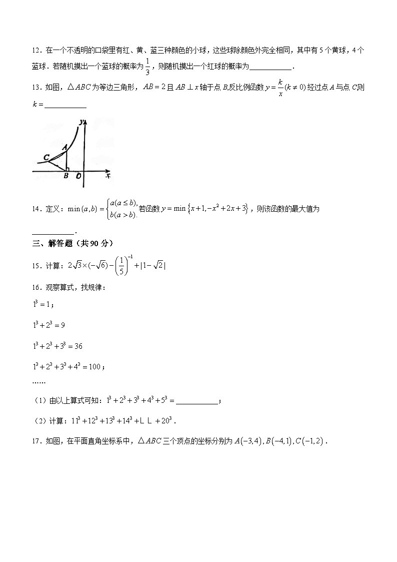 2024年安徽省安庆市潜山市第三中中考一模数学试题(无答案)03
