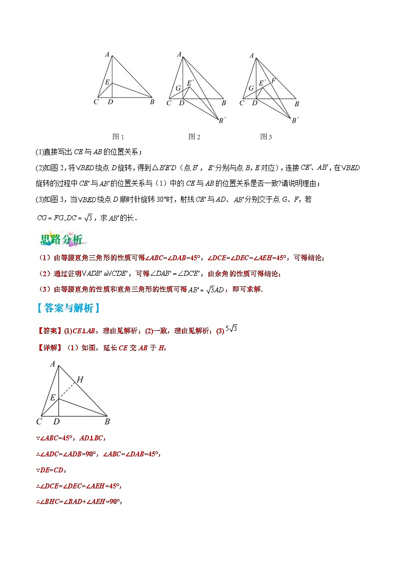 中考数学二轮复习压轴题培优专练专题07 几何图形的旋转变换问题（解析版） 第2页