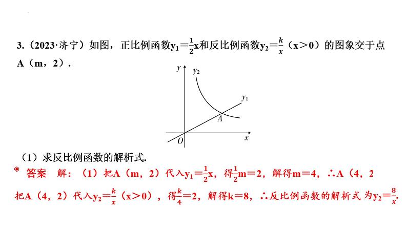 中考数学二轮复习题型突破课件：题型五 一次函数与反比例函数综合题06