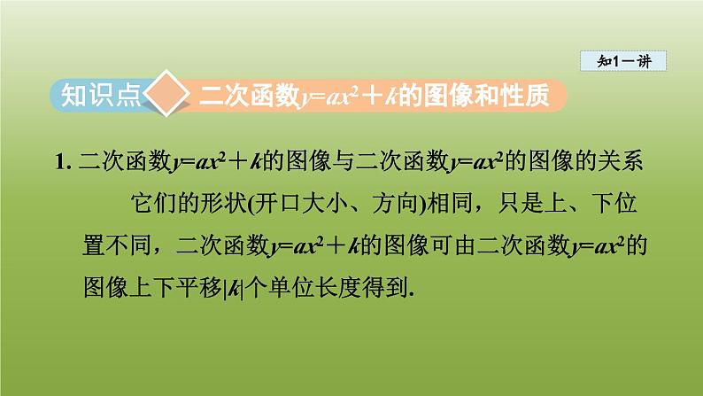 2024九年级数学下册第5章二次函数5.2二次函数的图像和性质2二次函数y=ax2＋ky=ax＋h2y=ax＋h2＋ka≠0的图像和性质课件新版苏科版第3页