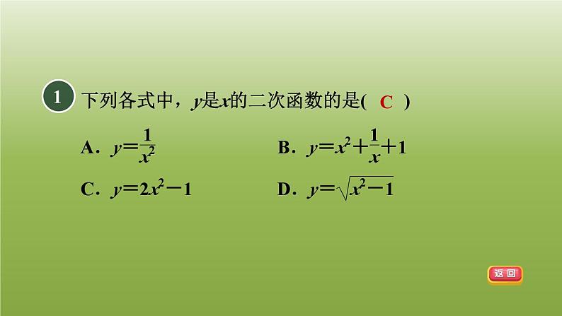 2024九年级数学下册第5章二次函数5.2二次函数的图像和性质1二次函数习题课件新版苏科版02