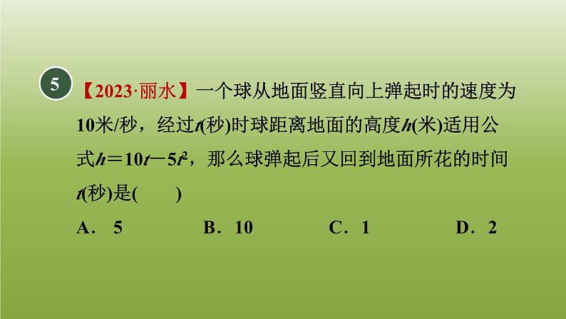 2024九年级数学下册第5章二次函数5.2二次函数的图像和性质1二次函数习题课件新版苏科版06