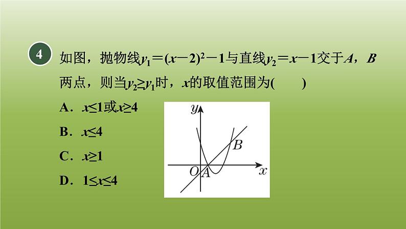 2024九年级数学下册第5章二次函数测素质二次函数与一元二次方程习题课件新版苏科版第5页