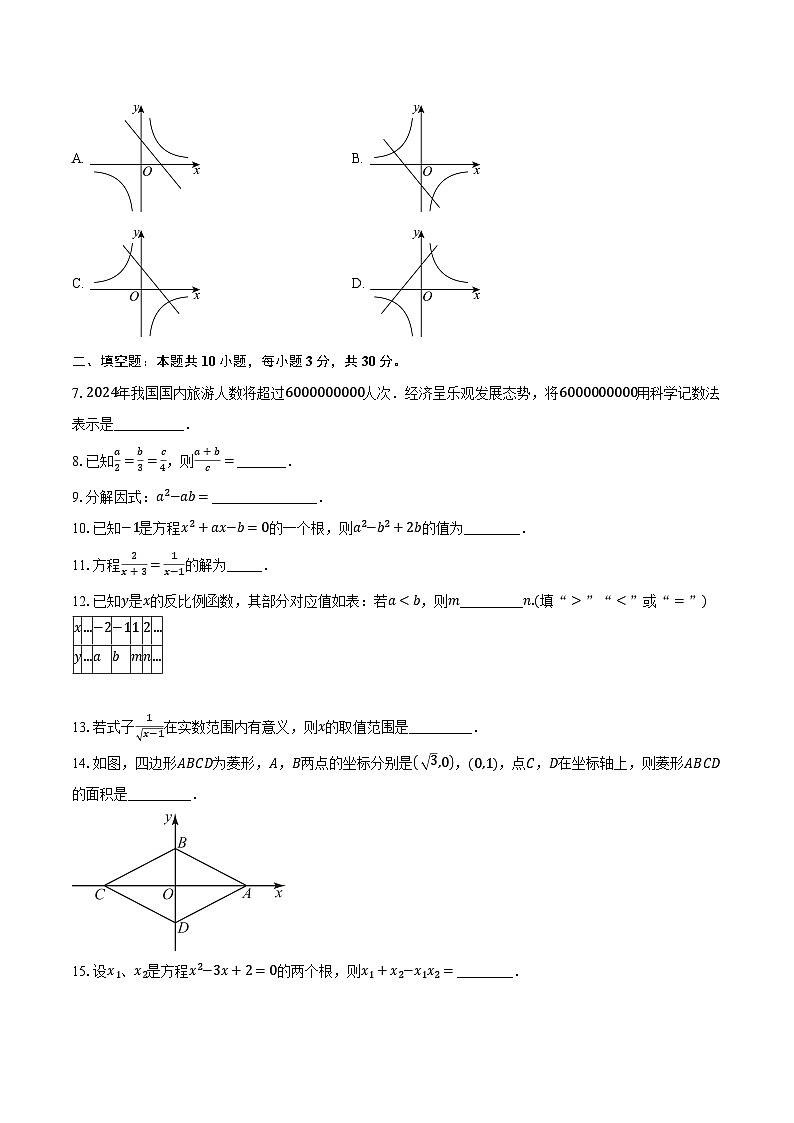 2023-2024学年江苏省泰州市泰兴市实验初中教育集团九年级（下）3月月考数学试卷（含解析）02