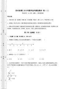 备考特训贵州省铜仁市中考数学备考模拟测评 卷（Ⅰ）（含答案解析）