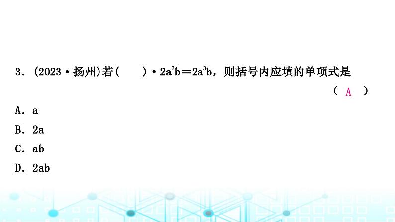 中考数学复习第一章数与式第三节代数式、整式与因式分解课件04