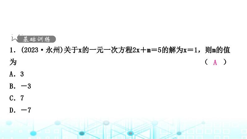 中考数学复习第二章方程(组)与不等式(组)第一节一次方程(组)及其应用课件02