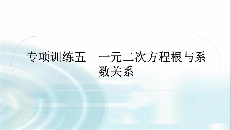 中考数学复习专项训练五一元二次方程根与系数关系课件01