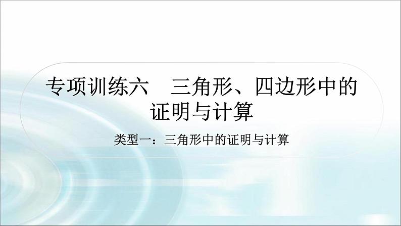 中考数学复习专项训练六三角形、四边形中的证明与计算课件01